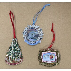 3 X The White House Historical Association Christmas Ornaments  2008 09 - 11